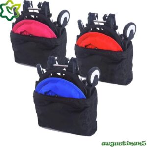 AUGUSTINAN กระเป๋าใส่รถเข็นเด็กน้าหนักเบาสีดาพับได้ป้องกันฝุ่นสาหรับรถเข็นเด็ก Pram Organizer