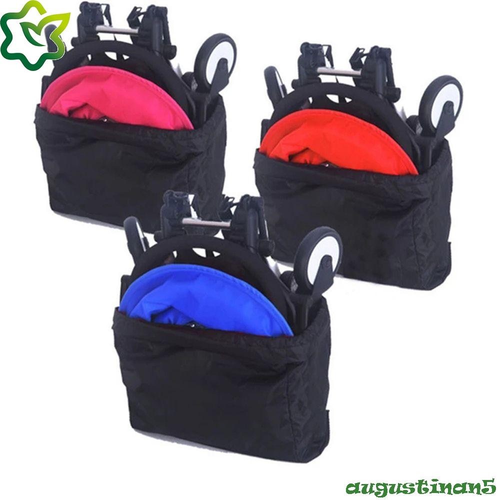 AUGUSTINAN กระเป๋าใส่รถเข็นเด็กน้าหนักเบาสีดาพับได้ป้องกันฝุ่นสาหรับรถเข็นเด็ก Pram Organizer