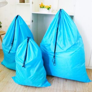 mibum01eb ความจุขนาดใหญ่กระเป๋ากันน้า Drawstring Storage Sack สีฟ้า 50x70 ซม