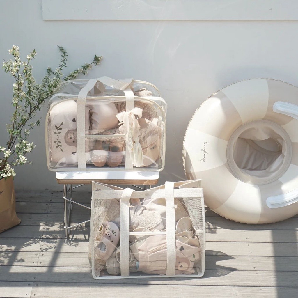 กระเป๋าชายหาด กระเป๋าคริสตัล PVC ความจุสูง สาหรับคุณแม่