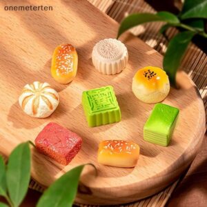 Rten MicroLandscape จาลองอาหารเล่น Mung Bean เค้กพุทราเค้ก Shortbread งานฝีมือเรซิน Diy ตกแต่งยิง Props เครื่องประดับ N