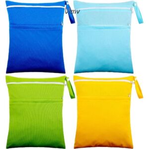 วีแอลเอ็มวี กระเป๋าเปียกแห้งนามาใช้ใหม่อุปกรณ์อาบน้ากระเป๋าผ้าอ้อมแห้งสกปรกเปียกเสื้อผ้ากันน้าชุดว่ายน้าเก็บกับสองกระเป๋าถุงเก็บผ้าอ้อมชายหาด