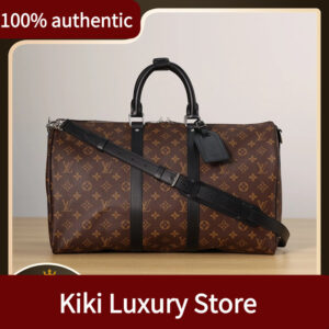 ชิปขนาดเล็ก มีใบเสร็จ LV Louis Vuitton กระเป๋ารุ่น Keepall Bandoulire 45 การรับประกันสองปี ของแท้