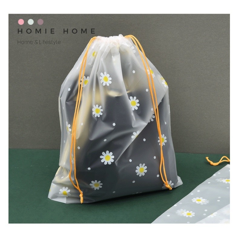 HH227 ถุงหูรูด ถุงเดซี่ สำหรับใส่ของ พกพาสะดวก ลายน่ารัก ทำจากพลาสติกคุณภาพดี
