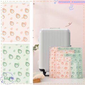 Lily กระเป๋าเก็บของ PE Multisizes กระเป๋าเดินทาง Sorting Bag การ์ตูนถั่วอุปกรณ์การเดินทางชุดชั้นในเครื่องสาอางซิปถุงปิดผนึก