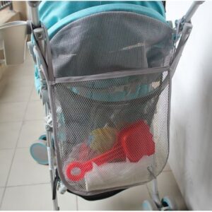 สต็อคไทย ตาข่ายใส่ของ สำหรับรถเข็นเด็ก 2สี เทาดำ
