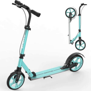 AQWAYPLUS Kick Scooter อายุ6ปีเด็กวัยรุ่นและผู้ใหญ่ รับน้ำหนักได้สูงสุด240ปอนด์ พับเก็บได้น้ำหนักเบา8IN ล้อขนาดใหญ่สำหรั