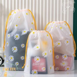 ถุงเก็บรองเท้า FRUITU กันฝุ่นการ์ตูน Daisy Drawstring Bag เสื้อผ้าสร้างสรรค์ Classified โปร่งใสกันน้ากระเป๋าเดินทางรองเท้า TravelBussity Trip