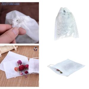 AUTU กระเป๋าหูรูดสมุนไพรถุงกรองถุงตาข่ายแบบใช้แล้วทิ้ง Party Favor