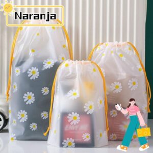 นาราจา รองเท้าถุงเก็บฝุ่นการ์ตูนเดซี่ถุงหูรูดทนทานความชื้นกันน้าเสื้อผ้าจาแนกกระเป๋าเดินทางเรียงลาดับแพคเกจการเดินทางบุษษษ