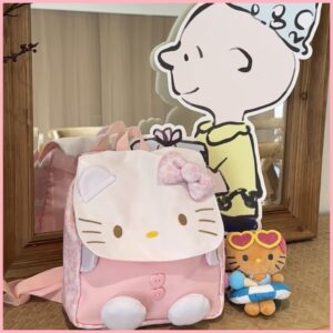 ญี่ปุ่นเคธี่แมวกระเป๋าเป้สะพายหลังขนาดเล็กสาวหัวใจโบราณกระเป๋าเป้สะพายหลังดอกไม้หวานเดินทางกระเป๋านักเรียนขนาดเล็กกระเป๋าเป้ส