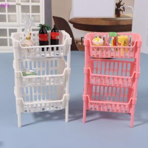 KFL 112 Dollhouse Mini อาหารตะกร้าเก็บผลไม้ตุ๊กตา House Stackable ตะกร้าตุ๊กตาตกแต่งอุปกรณ์เสริมขายร้อน