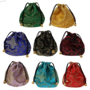 GB กระเป๋าเย็บปักถักร้อยจีนพรีเมี่ยม สำหรับเครื่องประดับและผ้าไหม Drawstring กระเป๋าสำหรับงานปาร์ตี้