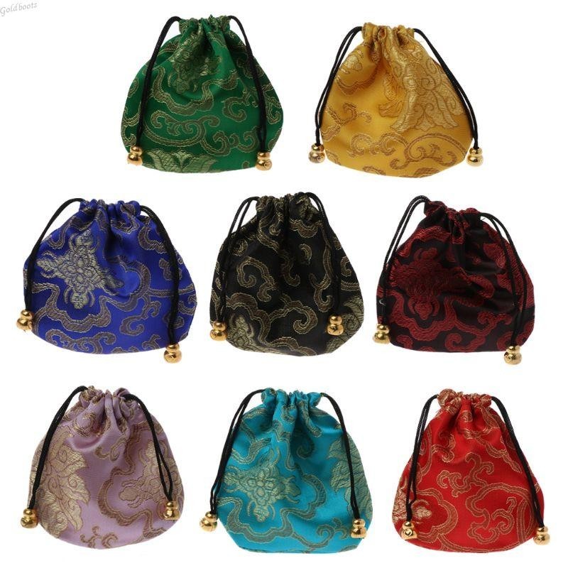 GB กระเป๋าเย็บปักถักร้อยจีนพรีเมี่ยม สำหรับเครื่องประดับและผ้าไหม Drawstring กระเป๋าสำหรับงานปาร์ตี้