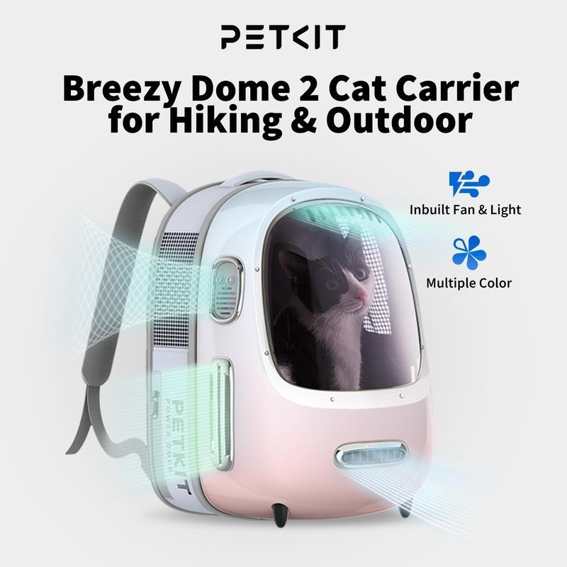 PEIT BREEZY 2 Cat Backpack Carrier AirlineApproved art Pet Backpack Carrier with In Built Fan Light Oral Bubble for all Dogs and Cats for Travel Hiking Walking Outd