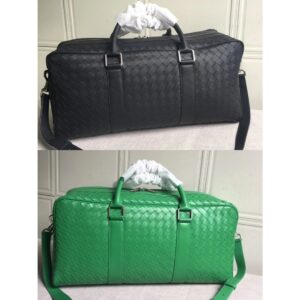 Photo Discount One Digaou Grade bvทอกระเป๋าเดินทางกระเป๋าถือผู้ชาย Original Waxed Tyre Cow Travel Bag สีดา สีเขียว ความจุขนาดใหญ่ พร้อมสายสะพาย ขนาด 49x23x19cm