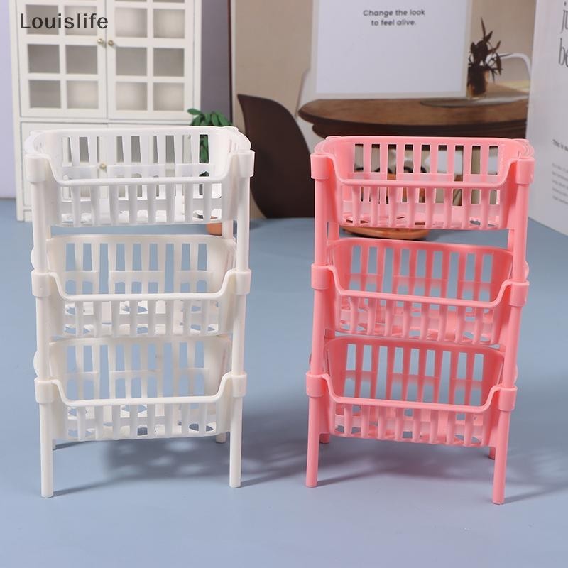 LLPH 112 Dollhouse Mini อาหารตะกร้าเก็บผลไม้ตุ๊กตา House Stackable ตะกร้าตุ๊กตาตกแต่งอุปกรณ์เสริม LLP