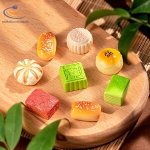 Seaf MicroLandscape จาลองอาหารเล่น Mung Bean เค้กพุทราเค้ก Shortbread งานฝีมือเรซิน Diy ตกแต่งยิง Props เครื่องประดับดี