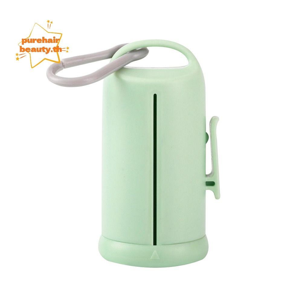 PUREHAIRBEAUTY เครื่องจ่ายถุงเซ่อสุนัขพร้อมตะขอหน้าต่างที่มองเห็นได้ลูกสุนัขถุงขยะปฏิบัติแขวนคลิป PP PE แบบพกพาแมวสุนัขทาความสะอาดกลางแจ้งแมวสุนัข