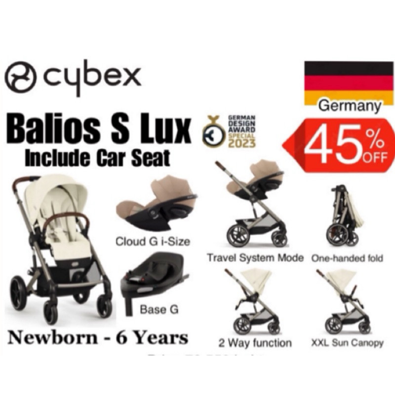 สินค้าพร้อมส่ง cybex balios s 2024 2025 travel system รถเข็นเด็กพร้อมคาร์ซีท จากประเทศเยอรมันนี