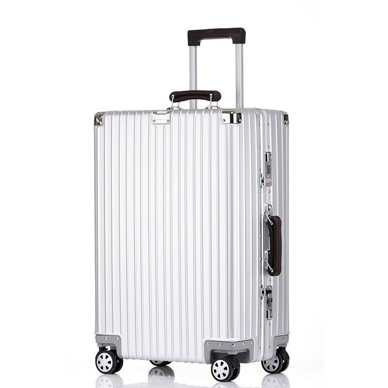 ขายร้อน 2020 สินค้าใหม่ Retro อลูมิเนียมแมกนีเซียมรถเข็น Universal ล้อโลหะหนังกระเป๋าเดินทางอินเทรนด์ Limited Time ข้อเสนอพิเศษ