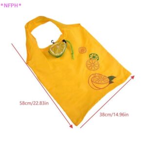 NFPH น่ารักผลไม้พับถุงช้อปปิ้งความจุขนาดใหญ่ซูเปอร์มาร์เก็ตพับถุงสิริถุงเก็บนามาใช้ใหม่เป็นมิตรกับสิ่งแวดล้อมกระเป๋าใ