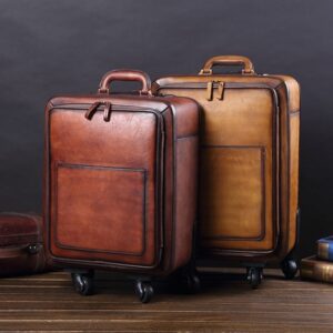 ขายร้อนของแท้หนังกระเป๋าเดินทาง Cowhide Universal ล้อรถเข็น 67 ซมกระเป๋าเดินทางชาย 60 ซมหญิง Boarding Limited Time ข้อเสนอพิเศษ