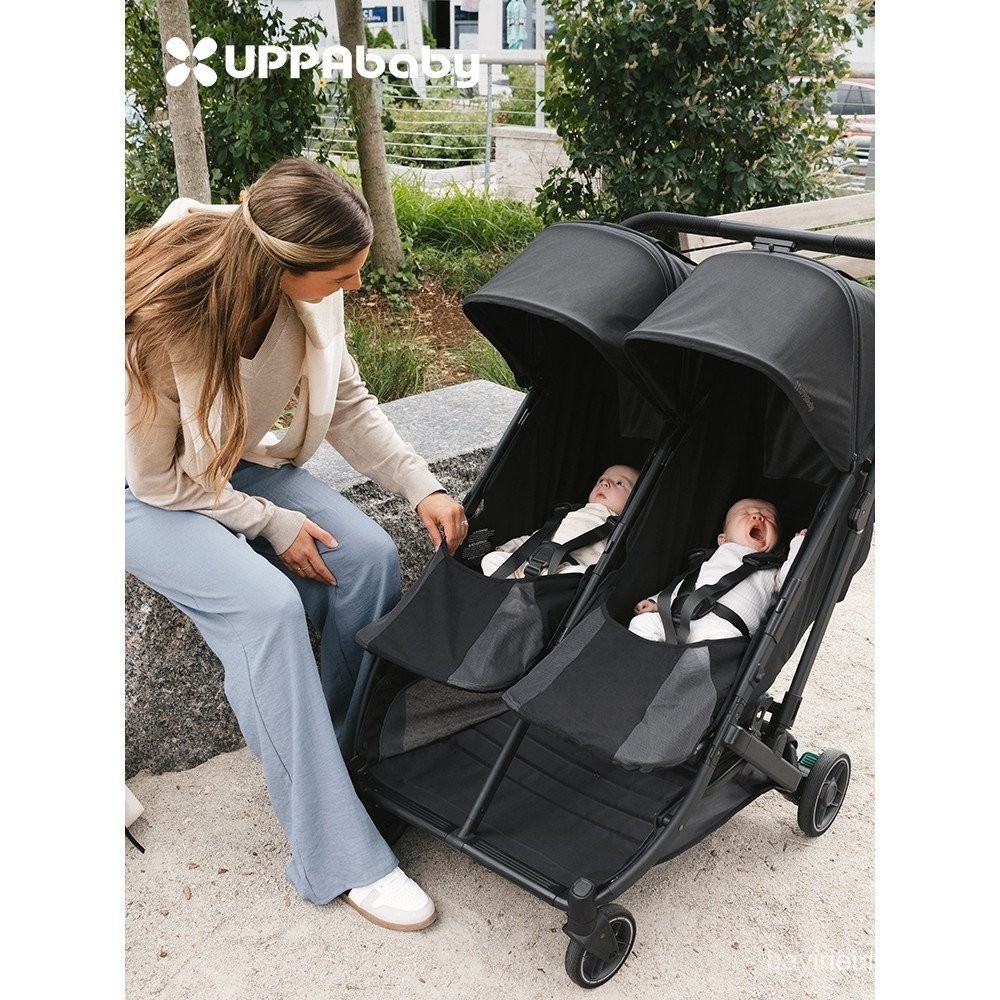 UPPAbaby Minu Duo Twins รถเข็นเด็กน้าหนักเบาพับได้ 2 ที่นั่งทารกแรกเกิด ShockAbsorbing รถเข็นเด็ก