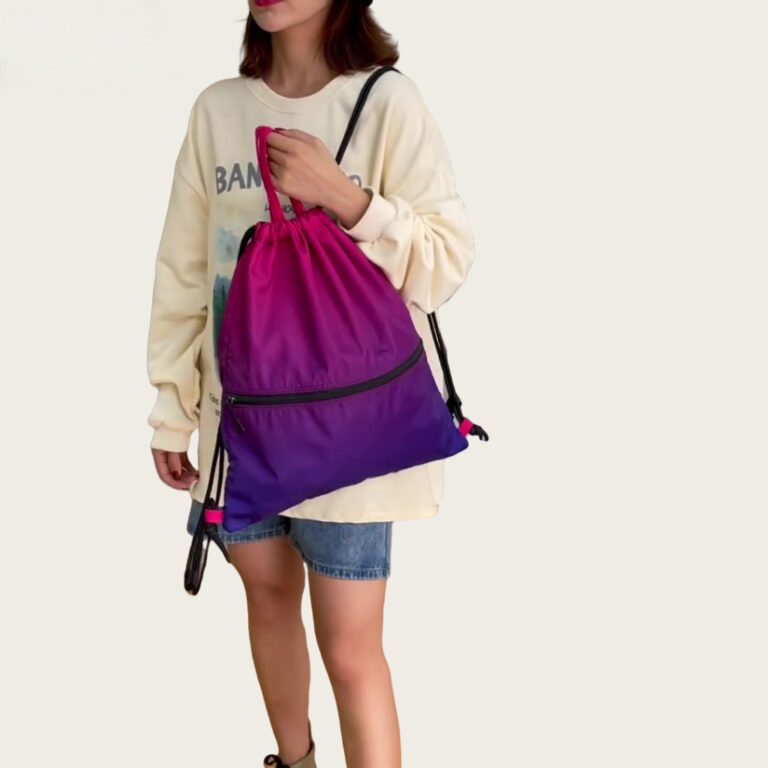 Gradient Color Fitness Draw Pocket ความจุขนาดใหญ่ Oxford Cloth Drawstring Bag กระเป๋าโยคะ กระเป๋าบาสเก็ตบอล