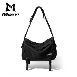 Moyyi กระเป๋าเดินทางผู้ชายอินเทรนด์สไตล์ใหม่กระเป๋าสัมภาระกันน้าความจุขนาดใหญ่การเดินทางเพื่อธุรกิจกระเป๋าเดินทางข้ามร่างกาย