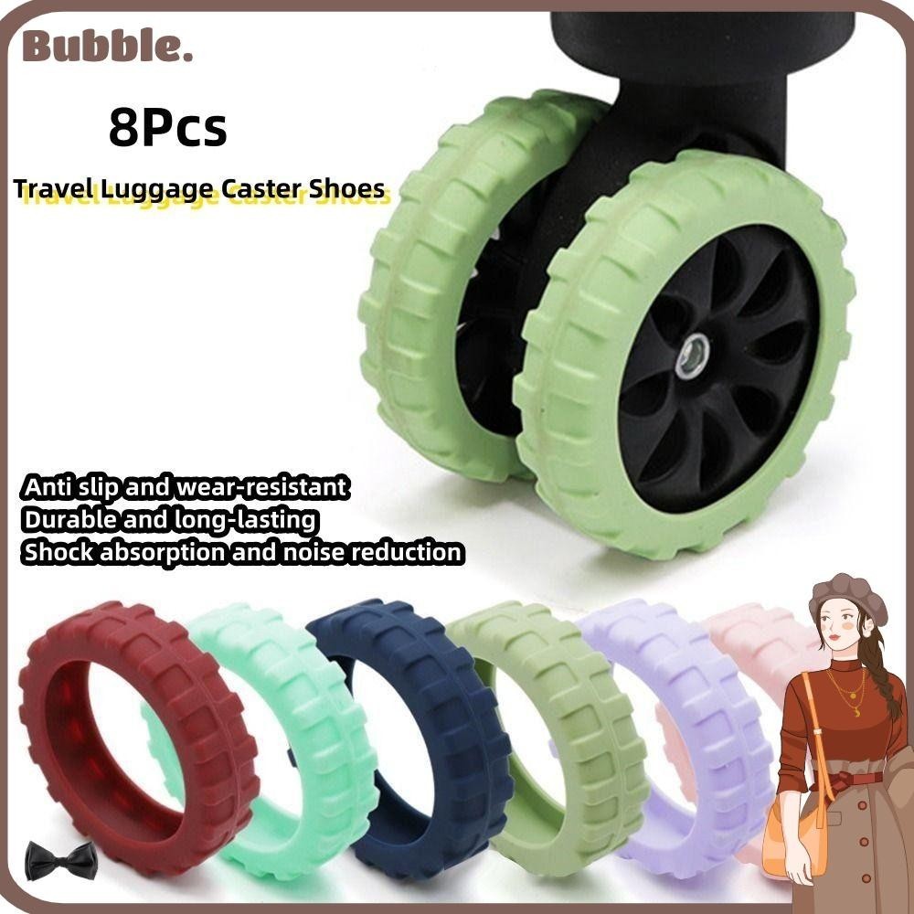 Bubble 8 ชิ้น เซต กระเป๋าเดินทาง ล้อซิลิโคน พร้อมเสียงเงียบ อะไหล่ป้องกันล้อ เพลาลดการสึกหรอ ลดเสียงรบกวน รถเข็น กล่อง ล้อเลื่อน