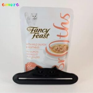 เครื่องมือบีบ AMORA อุปกรณ์บีบรักษาแมวแบบพกพา พลาสติกสร้างสรรค์การ์ตูน Black Cat Snacks อุปกรณ์เสริมผลิตภัณฑ์สาหรับสัตว์เลี้ยง