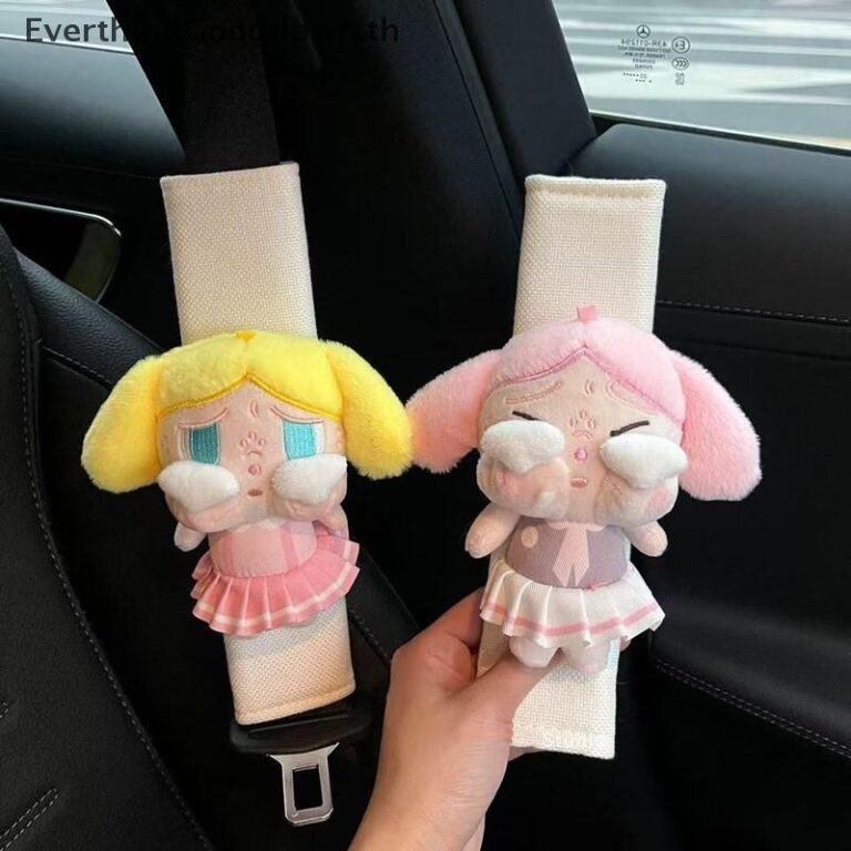 EVER น่ารักร้องไห้ Baby Soft Plush Car Seat Belt Shoulder Cover Auto Seat Belt ตกแต่งสายคล้องไหล่ Harness Cushion Protector Pads TH