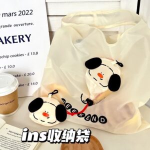 ส่วนลด อิน สไตล์การ์ตูนลูกสุนัขกระเป๋าเก็บของพับกระเป๋าช้อปปิ้งแบบพกพาขนาดใหญ่ความจุการ์ตูนการจัดเก็บแบบพกพาการคุ้มครองสิ่งแวด