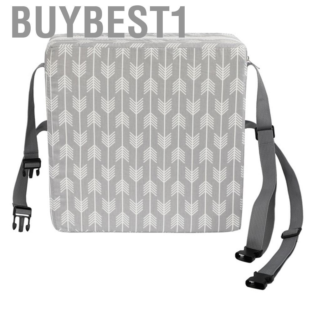 Buybest1 Buybest1th เด็กวัยหัดเดินเบาะรองนั่งสำหรับโต๊ะรับประทานอาหารเก้าอี้สูงเบาะรองเก้าอี้เด็กเด็กที่สามารถล้างทำความสะอาดได้พร้อมสายรัดหัวเข็มขัดนิรภัย