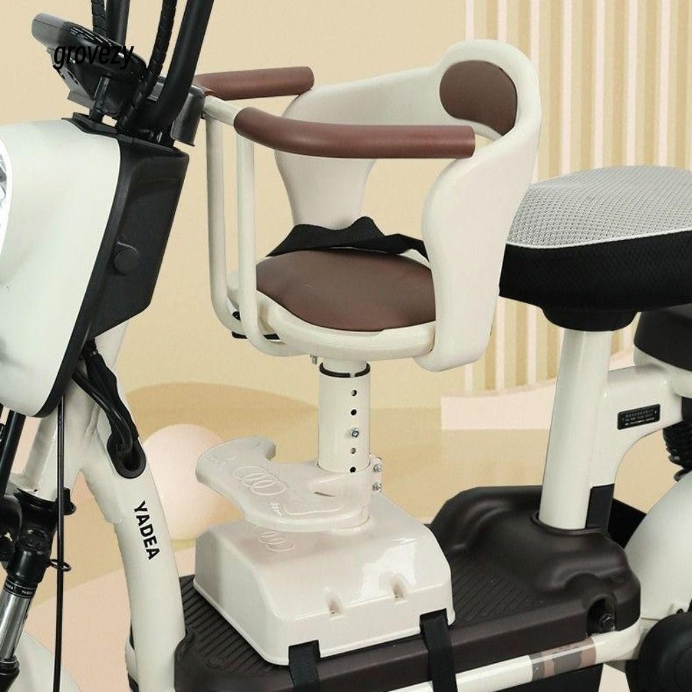 GROVEZY สกู๊ตเตอร์ไฟฟ้าที่นั่งเด็ก เหล็กคาร์บอน Anti Slip Design เบาะนั่งจักรยานด้านหน้า จักรยานแบบพกพาด้านหน้าติดตั้งสบายเด็กจักรยาน Carrier ขี่จักรยานอุปกรณ์เสริม