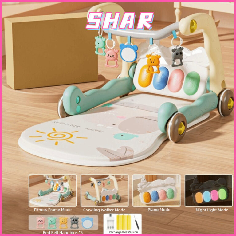 SHAR โครงฟิตเนสเปียโนเด็กของเล่นกิจกรรมอเนกประสงค์ Early Education ของเล่นผลิตภัณฑ์สาหรับเด็กการศึกษา Walker Pedal Game Pad เหยียบเปียโนฟิตเนส Rack 036 เดือน