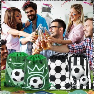 Super 12 ชิ้นฟุตบอล Party Favors Drawstring กระเป๋าลูกฟุตบอลของขวัญ Goodie กระเป๋าเด็กกีฬา Theme Party อุปกรณ์ตกแต่งติดตั้งง่าย A