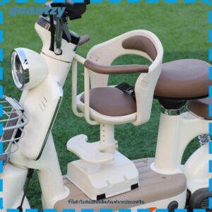 QUANTZY สกู๊ตเตอร์ไฟฟ้าที่นั่งเด็ก เหล็กคาร์บอน Anti Slip Design เบาะรถด้านหน้า เด็กสบายแบบพกพาส่วนที่เหลือเท้าเด็กจักรยาน Carrier สกู๊ตเตอร์ไฟฟ้า
