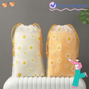 ถุงเก็บรองเท้า PEACEPIGEO กระเป๋าหูรูดกันฝุ่นกันน้า ทนทานการ์ตูน Daisy เสื้อผ้า Classified Moistureproof Travel Shoe Bag TravelBusness Trip