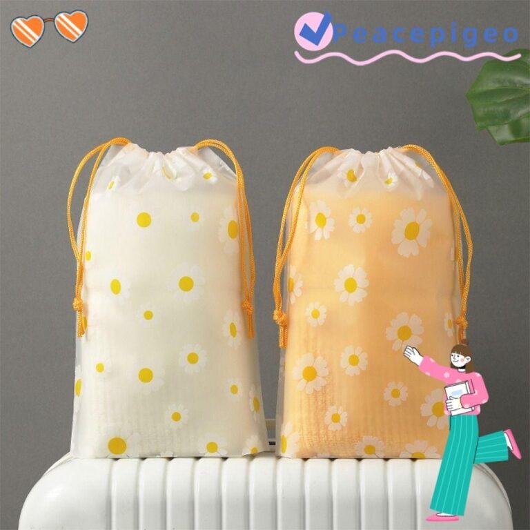 ถุงเก็บรองเท้า PEACEPIGEO กระเป๋าหูรูดกันฝุ่นกันน้า ทนทานการ์ตูน Daisy เสื้อผ้า Classified Moistureproof Travel Shoe Bag TravelBusness Trip