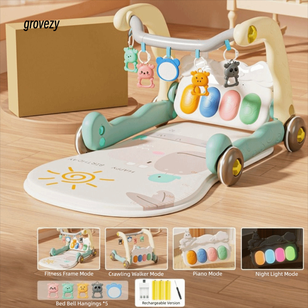 GROVEZY Baby Piano Fitness Frame MultiFunctional Education Early Education Walker กิจกรรมของเล่นเหยียบแผ่นเกมเหยียบเปียโนฟิตเนส Rack ทารกแรกเกิดของขวัญ