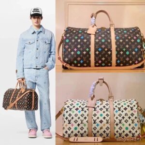 ใหม่ LXYKKeepall50Travel Bag M901Coffee Color Tyler Joint Name กระเป๋าเดินทางสีดาและสีขาว 50 ซมกระเป๋าเดินทางกระเป๋าเดินทางกระเป๋ายิม