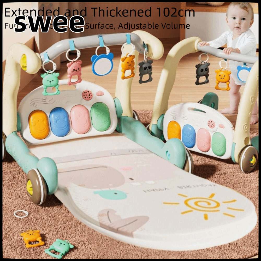 SWEE โครงฟิตเนสเปียโนเด็กของเล่นกิจกรรมอเนกประสงค์ Early Education ของเล่นผลิตภัณฑ์สาหรับเด็ก Walker Educational Pedal Game Pad เหยียบเปียโนฟิตเนส Rack ของขวัญทารกแรกเกิด