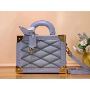 สไตล์ใหม่กล่องกระเป๋า M11047M20468Smoked Blue Diamond Pattern ย่อหน้านี้ PetiteValise ถุงมือจาก 20Cruise Spring Summer Series กระเป๋าถือเคสแข็งขนาดเล็ก