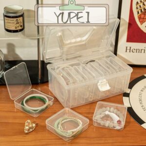 YUPEI กล่องเก็บเครื่องประดับ 1 ชิ้น กล่องสร้อยข้อมือจัดเก็บเดสก์ท็อปโปร่งใส ฝาครอบพลิกขนาดเล็กเครื่องใช้ในบ้านพลาสติก