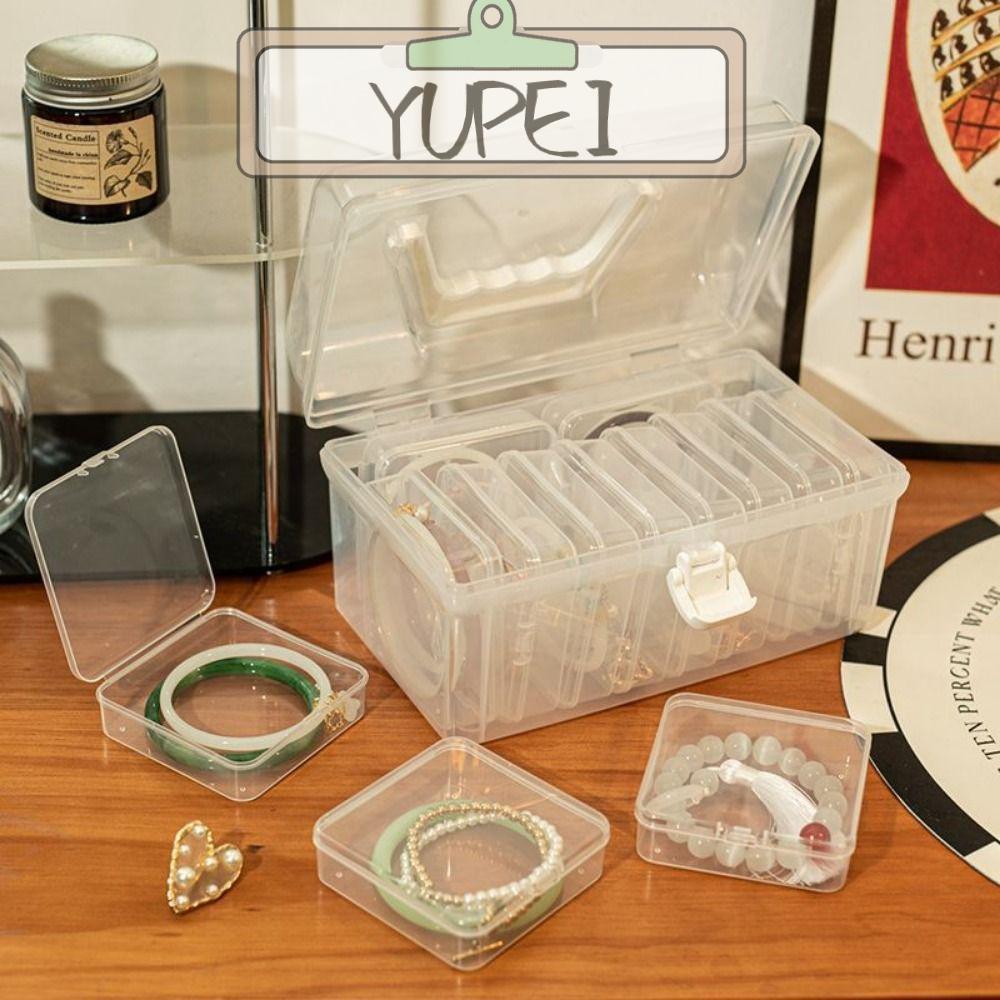 YUPEI กล่องเก็บเครื่องประดับ 1 ชิ้น กล่องสร้อยข้อมือจัดเก็บเดสก์ท็อปโปร่งใส ฝาครอบพลิกขนาดเล็กเครื่องใช้ในบ้านพลาสติก