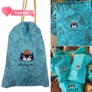 TOINOF 1 ชิ้น jELLY CAT กระเป๋า ตุ๊กตาตุ๊กตาสีฟ้ากันฝุ่นถุงของขวัญ Drawstring Tote Bag ผ้าไม่ทอบรรจุภัณฑ์ของเล่นสัตว์เลี้ยงของเล่นแมว