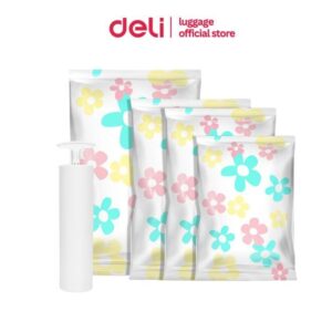 Deli ถุงเก็บสูญญากาศ ถุงสูญญากาศ ถุงเก็บเสื้อผ้า ใช้เครื่องสูบ แบบใช้มือ ประหยัดพื้นที่ Vacuum Bag