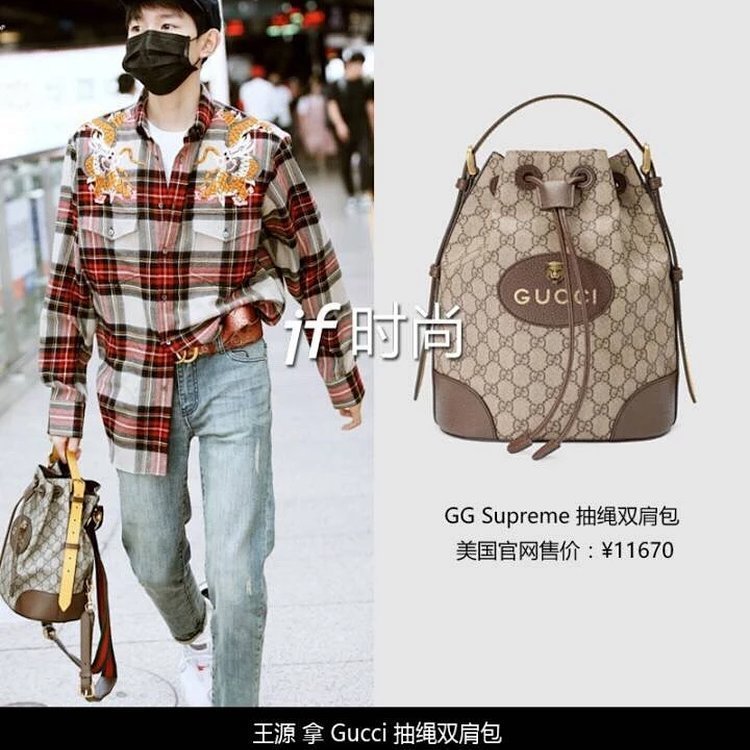 กุชชี่ กุชชี่473875Bucket Bag Drawstring Use Soft 202214cm Supreme Height